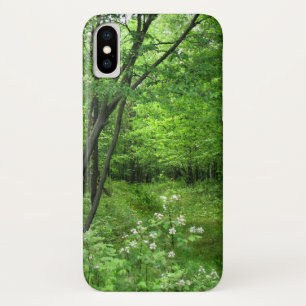 iPhone Xの場合をハイキングする緑の木の森林自然 X ケース