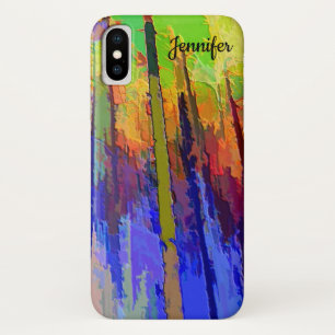 iPhone Xケースの抽象芸術ツリーカラフルデザイン X ケース