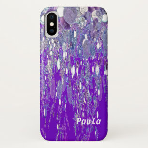 iPhone Xケース抽象芸術パープルレインデザイン X ケース