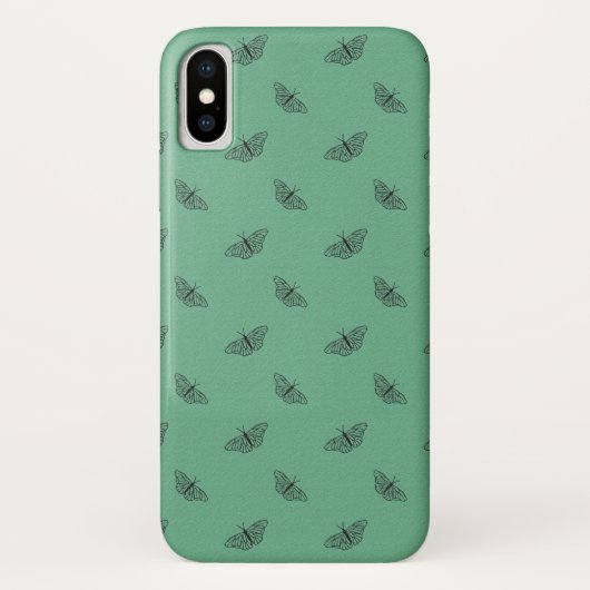 iPhone Xケースin緑の蝶デザイン Case-Mate iPhoneケース (裏面)