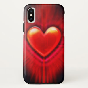 iPhone XSの場合の赤く及び黒いハートの設計 XSケース