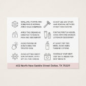 IPLレーザー脱毛アフターケア指示カード (裏面)