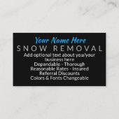 iPlow。 名刺を耕す除雪の雪 名刺 (裏面)