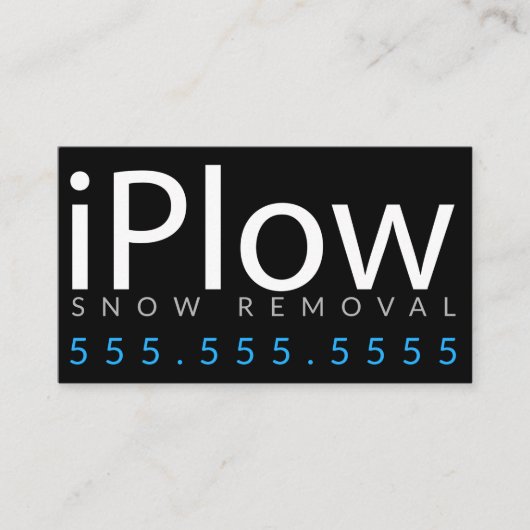 iPlow。 名刺を耕す除雪の雪 名刺 (正面)