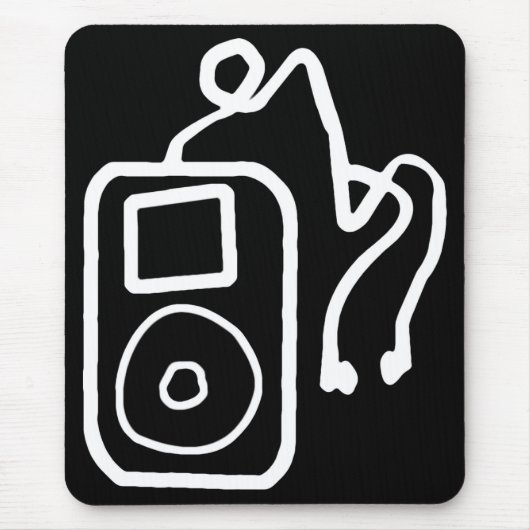 iPodの引き分けの黒いマウスパッド マウスパッド (正面)