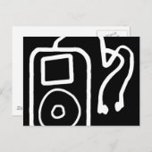 iPod 描 Blackはがき ポストカード (正面/裏面)