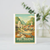 Ipoh City, Malaysia retro travel ポストカード (スタンド正面)