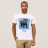 iPug -黒 Tシャツ (正面フル)