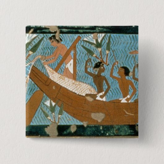 Ipuy、depic Thebesの墓からの壁絵画 缶バッジ (正面)