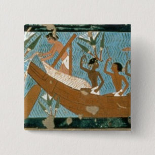 Ipuy、depic Thebesの墓からの壁絵画 缶バッジ