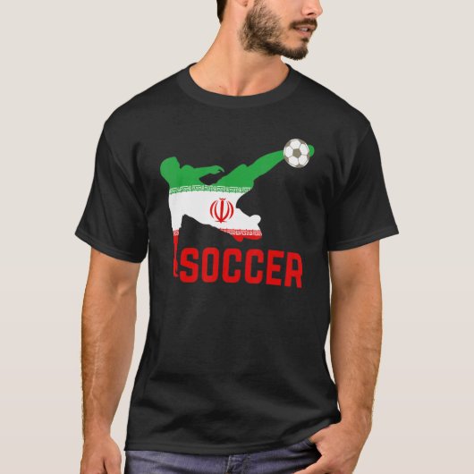 Irイラン国営サッカーIrイラン国旗の足跡 Tシャツ (正面)