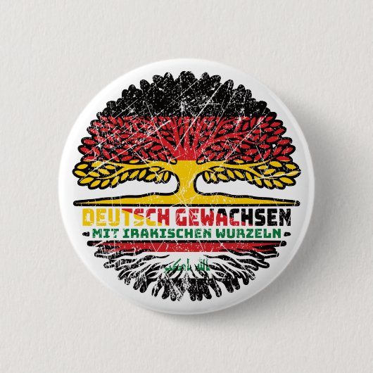 Irak Irakisch Deutsch Deutschland Baum Wurzel 缶バッジ (正面)