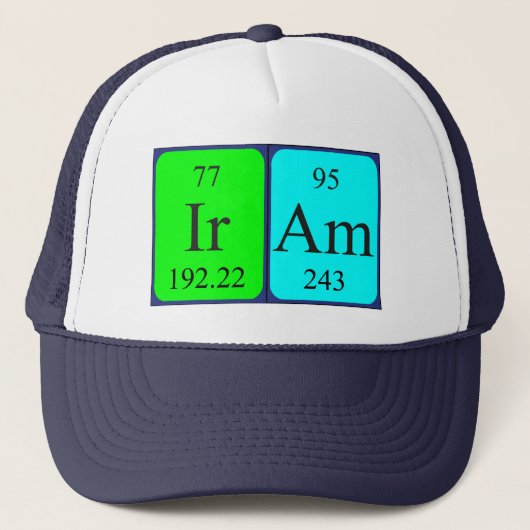 Iram定期テーブル名hat キャップ (正面)