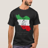 Iran Flag ALL TOGETHER FOR IRAN Farsi calligraphy, Tシャツ (正面)