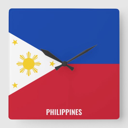 Iran Flag Dazzling Patriotic Square Wall Clock スクエア壁時計 (正面)