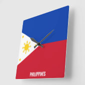 Iran Flag Dazzling Patriotic Square Wall Clock スクエア壁時計 (傾斜)