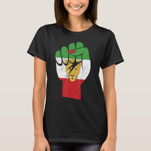 Iran flag, Iranian Lion Symbol, Iranian Lioness, F Tシャツ (正面)