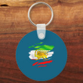 Iran Flag Map Lion Sun Artwork キーホルダー (正面)