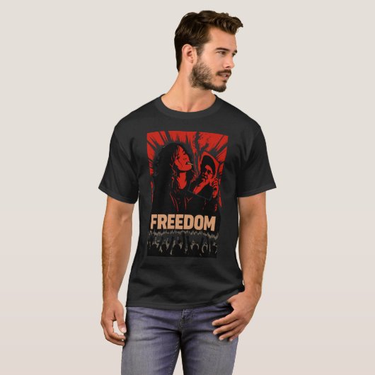 IRAN FREEDOM Revolution of IRAN 2026 Tシャツ (正面フル)