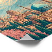 Iran Illustration Travel Art Vintage ポスター (角)