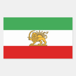 IRAN Lion and Sun Flag LARGE Sticker 長方形シール