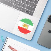 Iran Lion Flag Round Sticker シール (ノートパソコンとiPhone)