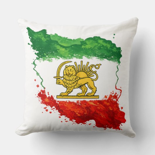 Iran Lion & Sun Throw Pillow | Persian Shir o Khor クッション (正面)