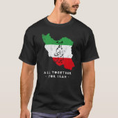 Iran Map, ALL TOGETHER FOR IRAN Farsi calligraphy, Tシャツ (正面)
