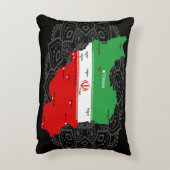 Iran Map with Flag and Emblem アクセントクッション (裏面(縦))