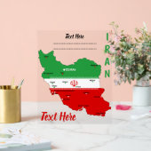 Iran Map with Flag and Emblem アクリルサイン (ウェディング)