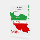 Iran Map with Flag and Emblem アクリルサイン (傾斜)