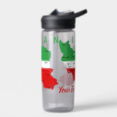 Iran Map with Flag and Emblem ウォーターボトル (左面)
