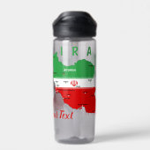 Iran Map with Flag and Emblem ウォーターボトル (背面)