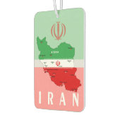 Iran Map with Flag and Emblem カーエアーフレッシュナー (左)