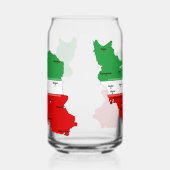 Iran Map with Flag and Emblem ガラス缶 (右)