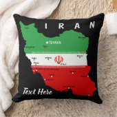 Iran Map with Flag and Emblem クッション (ブランケット)