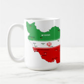 Iran Map with Flag and Emblem コーヒーマグカップ (左)
