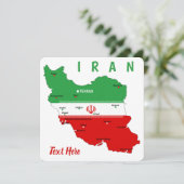 Iran Map with Flag and Emblem サンキューカード (スタンド正面)