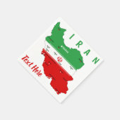 Iran Map with Flag and Emblem スタンダードカクテルナプキン (角)