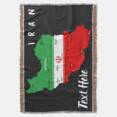 Iran Map with Flag and Emblem スローブランケット (正面縦)