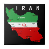 Iran Map with Flag and Emblem タイル (正面)