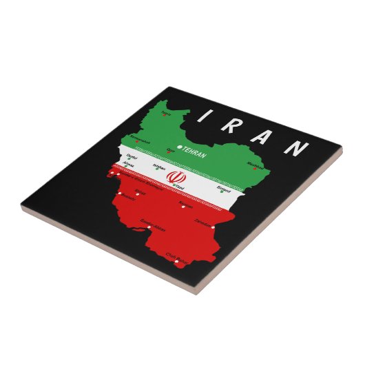 Iran Map with Flag and Emblem タイル (側面)