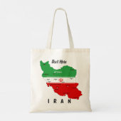 Iran Map with Flag and Emblem トートバッグ (裏面)