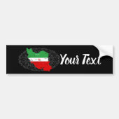 Iran Map with Flag and Emblem バンパーステッカー (正面)