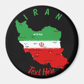 Iran Map with Flag and Emblem マグネット (正面)