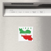 Iran Map with Flag and Emblem マグネット (インサイチュ (食洗機))