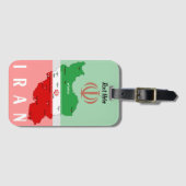 Iran Map with Flag and Emblem ラゲッジタグ (正面横)
