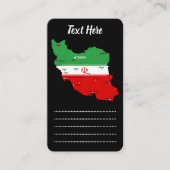 Iran Map with Flag and Emblem 名刺 (正面)