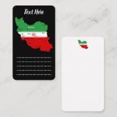 Iran Map with Flag and Emblem 名刺 (正面/裏面)