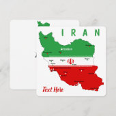 Iran Map with Flag and Emblem 招待状 (正面/裏面)